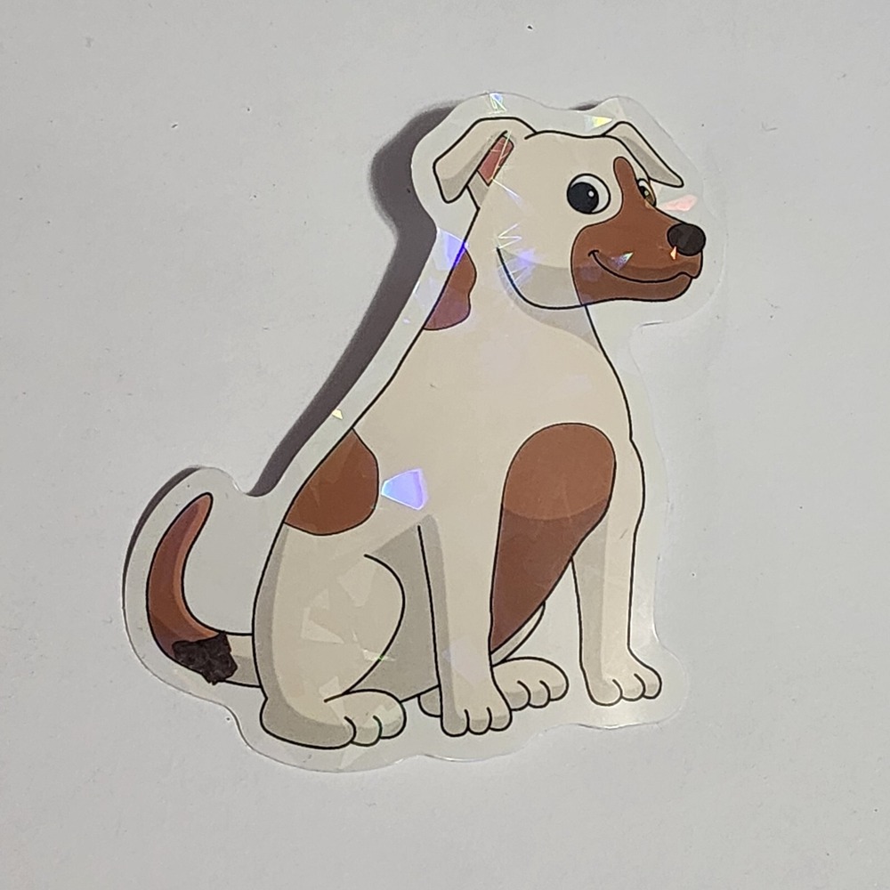 Jack Russell Terrier Dog Sticker Decal Brown White Cartoon Shiny 2.5 Inch NEW